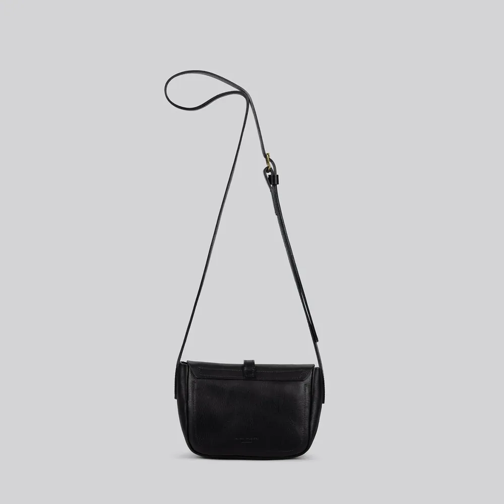 Sacs et cabas - Jay - Petit sac à bandoulière en cuir noir grainé - MIMI BERRY
