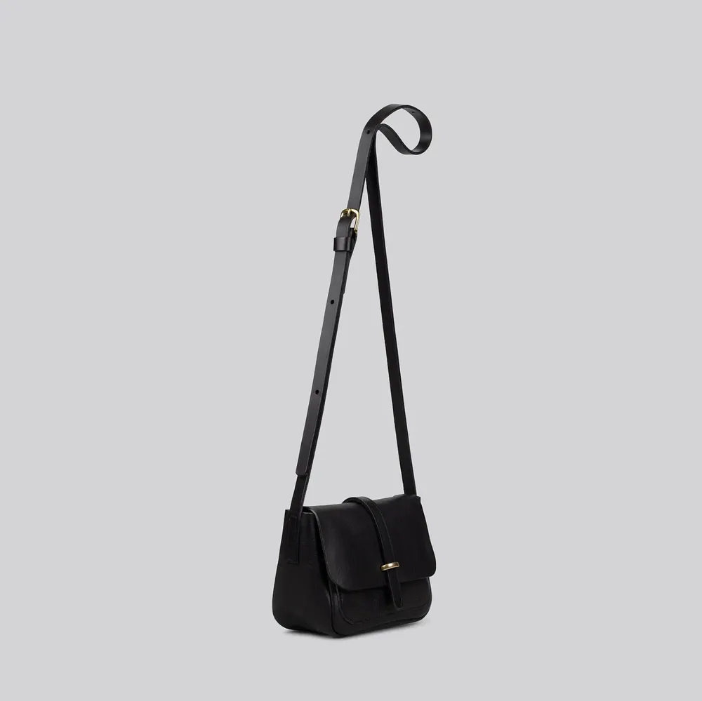 Sacs et cabas - Jay - Petit sac à bandoulière en cuir noir grainé - MIMI BERRY