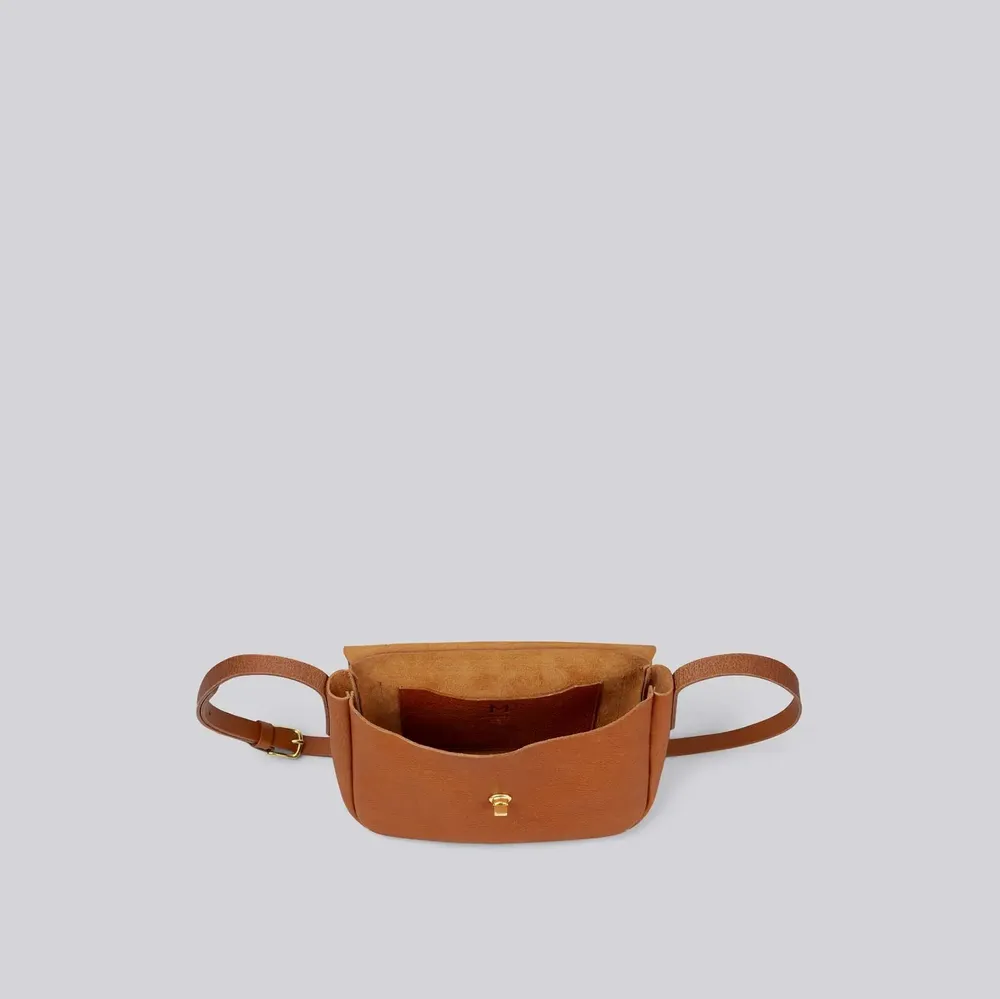 Sacs et cabas - Barney - Sac à bandoulière de taille moyenne en cuir brun grainé - MIMI BERRY