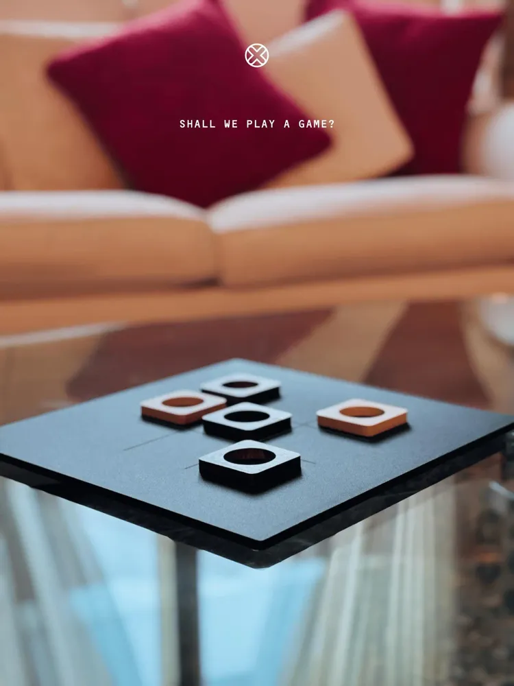 Cadeaux - Plateaux de jeu Tic Tac Toe - Bois d'Ovangkol et d'érable - SHALL WE PLAY A GAME?