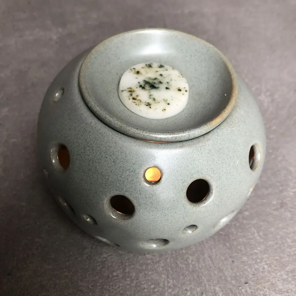 Decorative objects - Enamelled Stoneware Perfume Burner Candle Holder - LES POTERIES DE SWANE