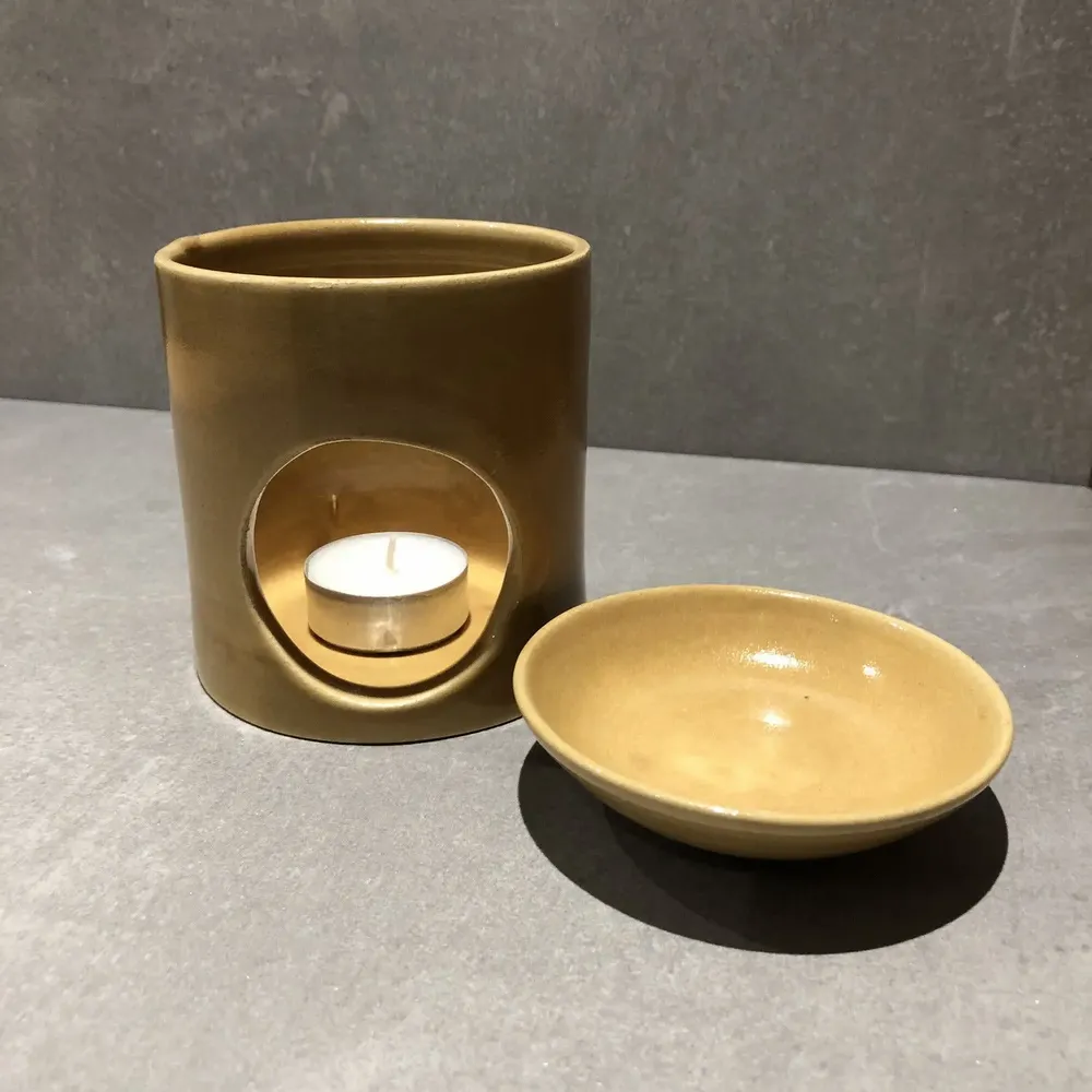 Candlesticks and candle holders - Enamelled Stoneware Candle Holder - LES POTERIES DE SWANE