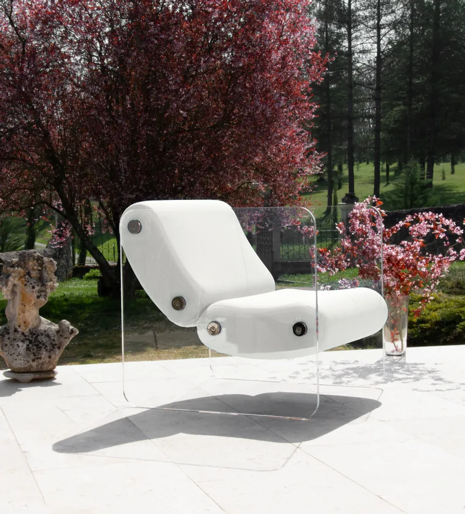Fauteuils de jardin - Fauteuil design MW08 – En PMMA coulé, assise en mousse alvéolaire - KUUMO DESIGN