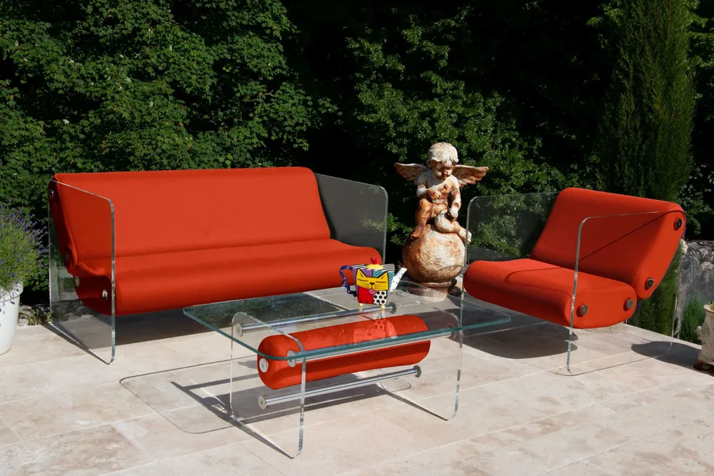 Fauteuils de jardin - Fauteuil design MW08 – En PMMA coulé, assise en mousse alvéolaire - KUUMO DESIGN