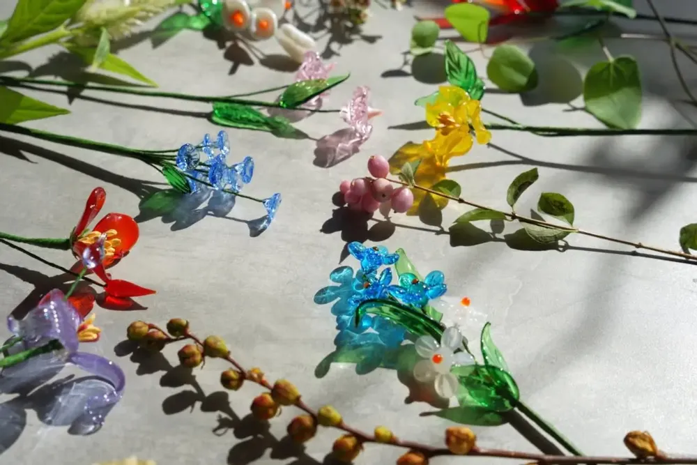 Floral decoration - ARTIFICIAL GLASS FLOWER - AMABRO