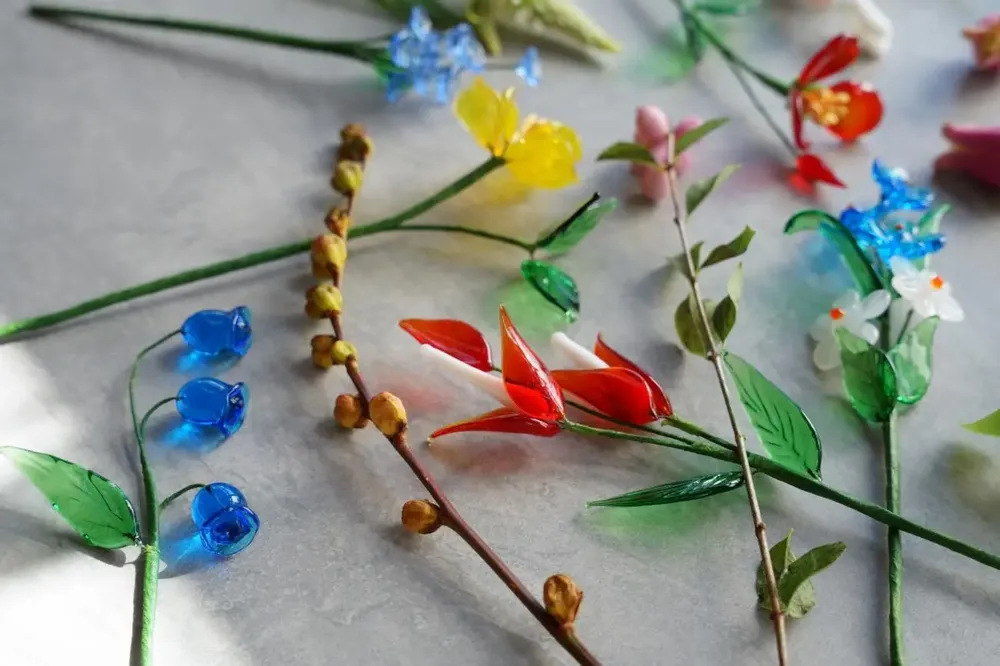 Floral decoration - ARTIFICIAL GLASS FLOWER - AMABRO