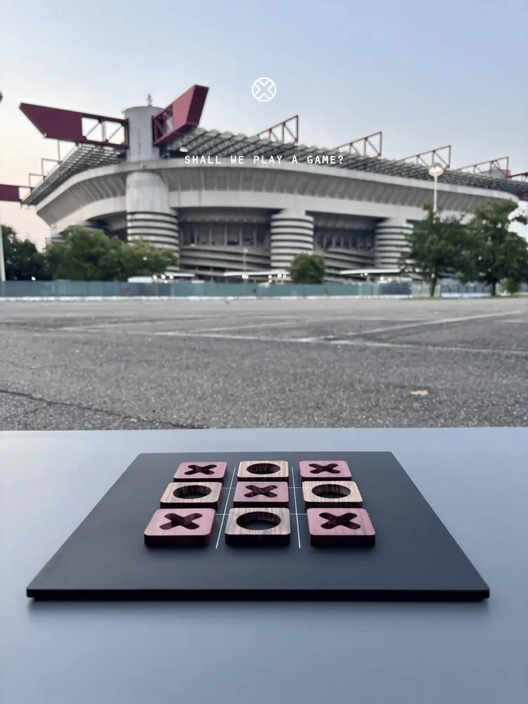 Cadeaux - Plateau de jeu Tic Tac Toe - Bois d'amarante et d'ovangkol - SHALL WE PLAY A GAME?