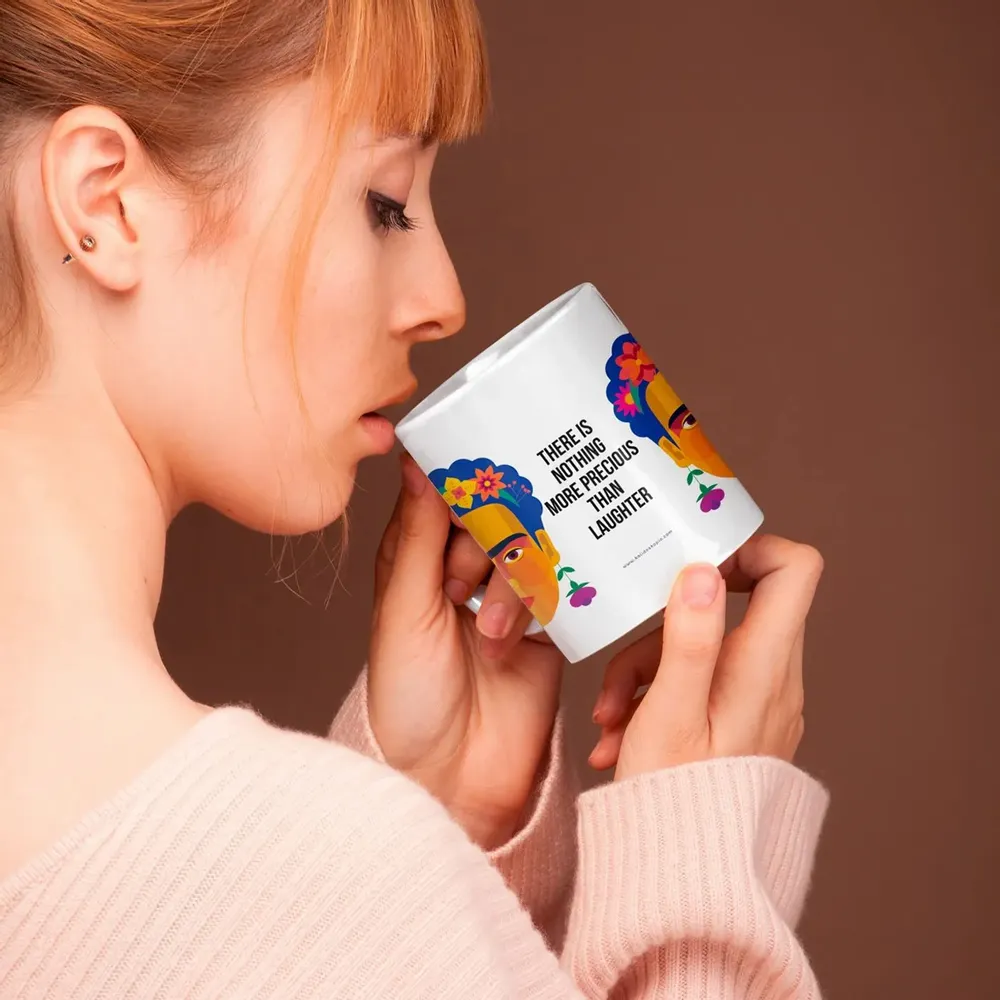 Mugs - Geo Flowers Mug in French - KALIDOSKOPIO