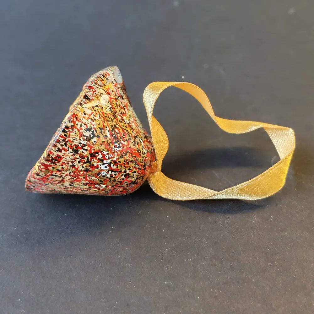 Guirlandes et boules de Noël - Cloche en verre transparent rouge-noir-or - CARNEOL GLASS