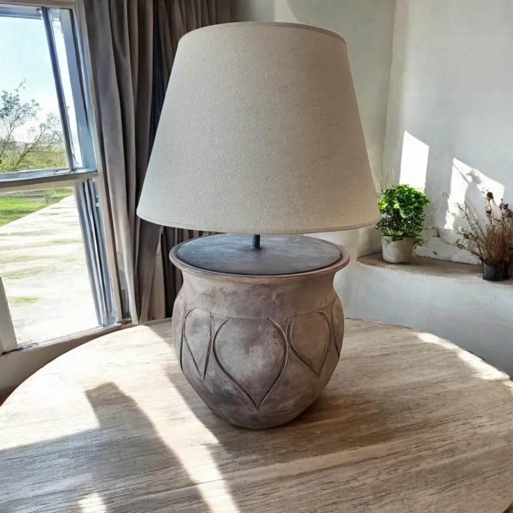 Table lamps - CureMe - Rustic Ceramic Table Lamp - ARTISAN BY MF