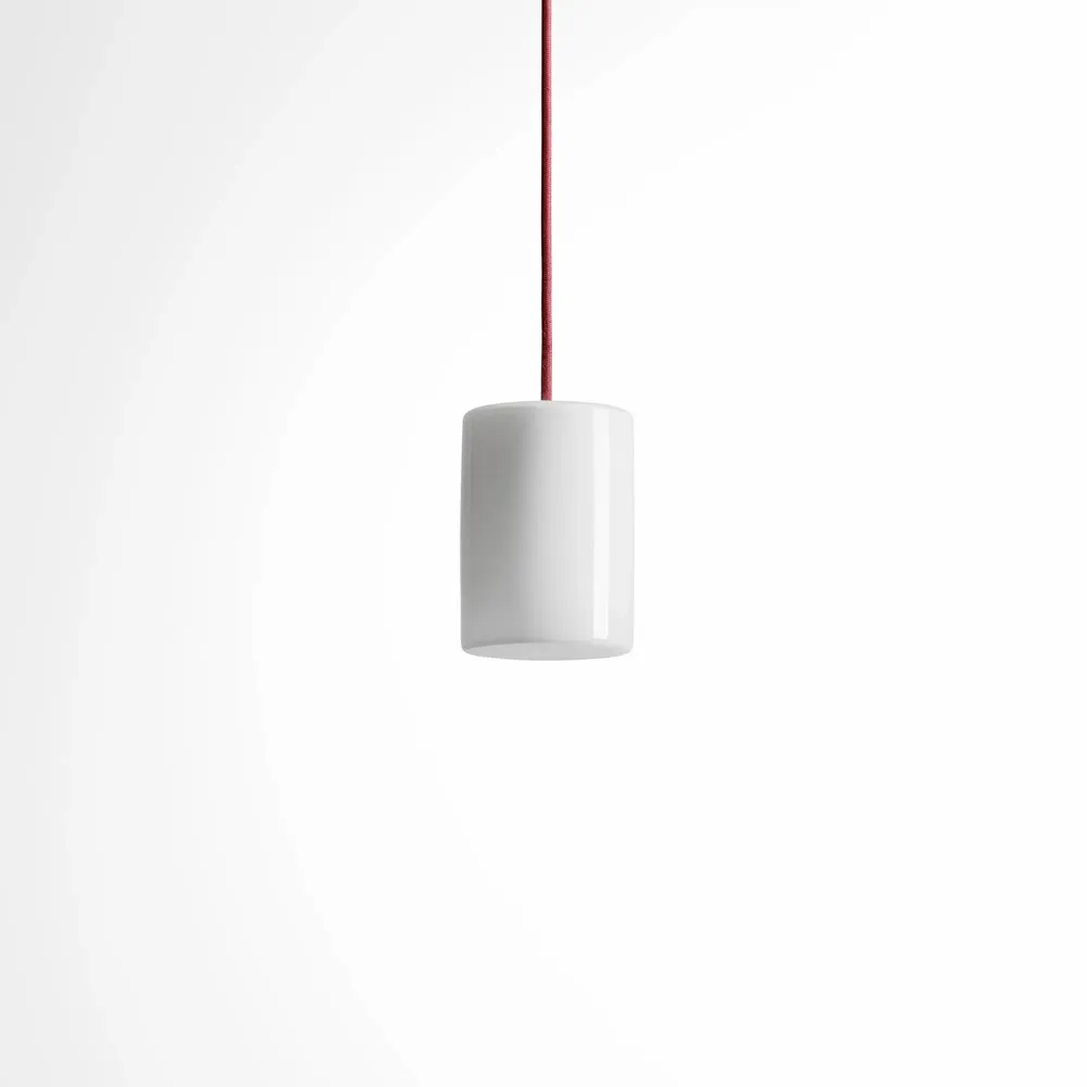 Ceiling lights - BULB - Minimalist Cylinder Ceiling Lamp in Glass with Colored Cabel - MOR