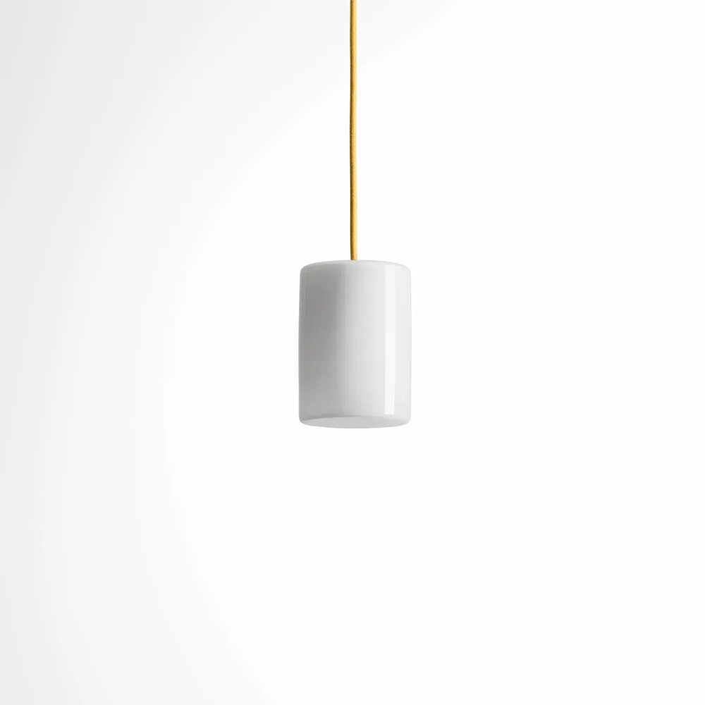 Ceiling lights - BULB - Minimalist Cylinder Ceiling Lamp in Glass with Colored Cabel - MOR