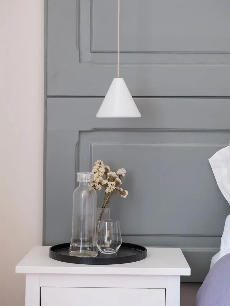 Plafonniers - BULB - Plafonnier conique minimaliste en verre avec câble personnalisa - MOR