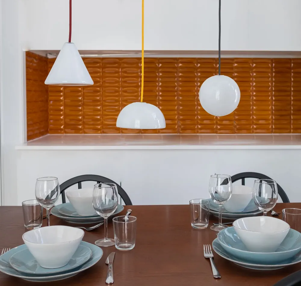 Ceiling lights - BULB - Minimalist Hemisphere Ceiling Lamp in Glass with Colored Cable - MOR