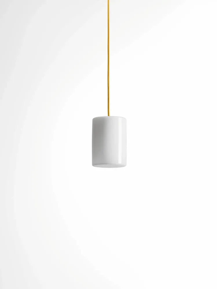 Hanging lights - BULB - Small Cylinder Ceiling Lamp in Glass with Customizable Cable - MOR