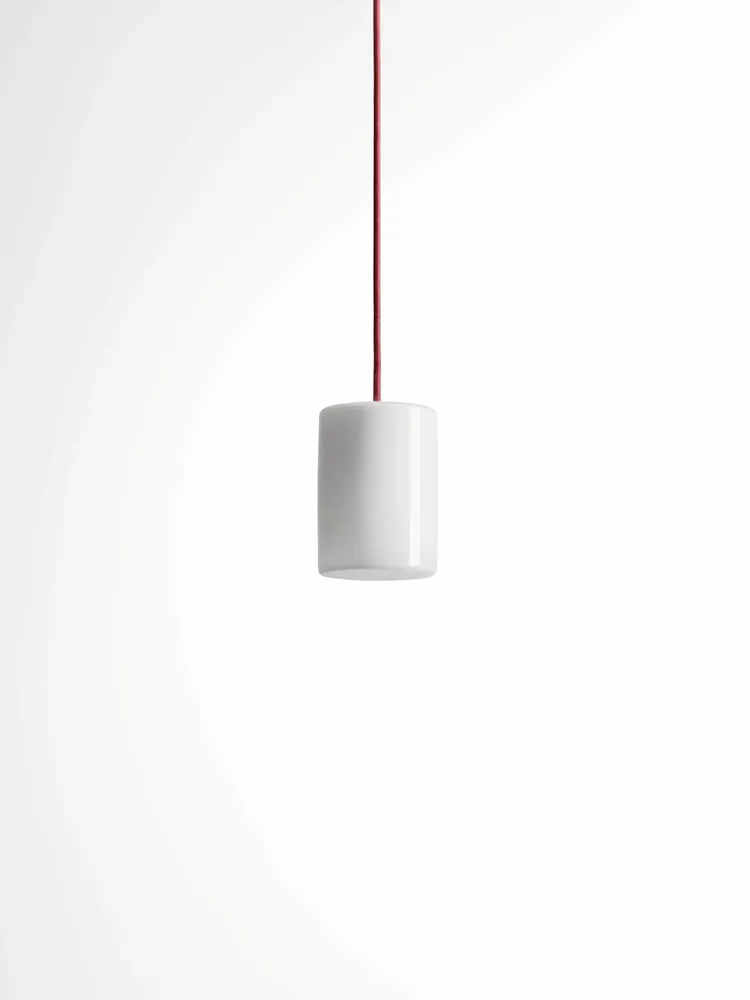 Hanging lights - BULB - Small Cylinder Ceiling Lamp in Glass with Customizable Cable - MOR
