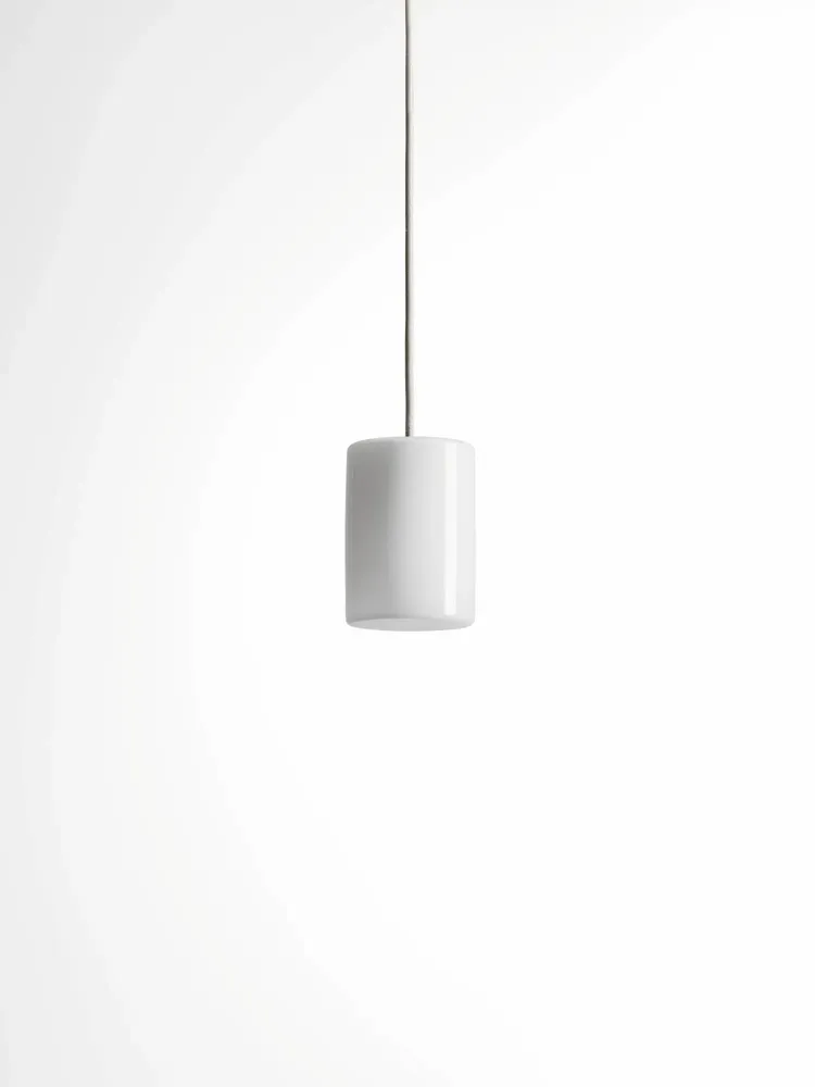 Hanging lights - BULB - Small Cylinder Ceiling Lamp in Glass with Customizable Cable - MOR
