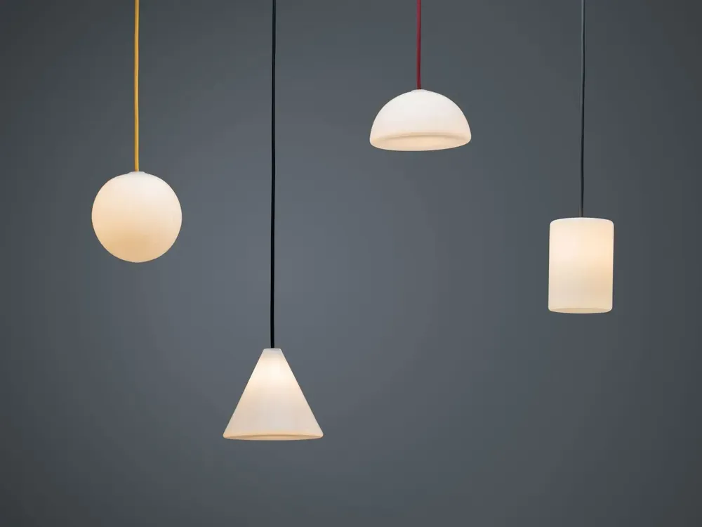 Hanging lights - BULB - Small Cylinder Ceiling Lamp in Glass with Customizable Cable - MOR