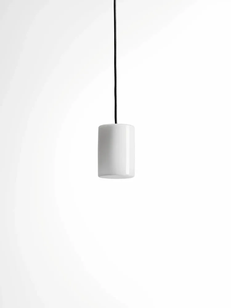 Hanging lights - BULB - Small Cylinder Ceiling Lamp in Glass with Customizable Cable - MOR