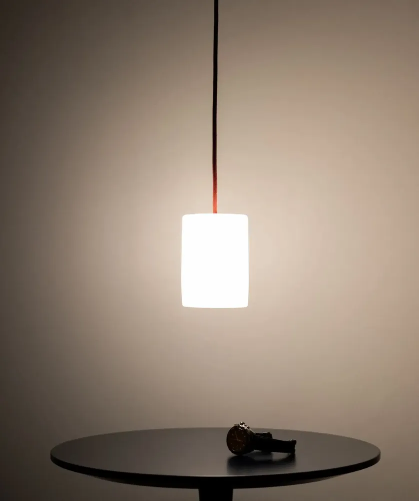 Hanging lights - BULB - Small Cylinder Ceiling Lamp in Glass with Customizable Cable - MOR