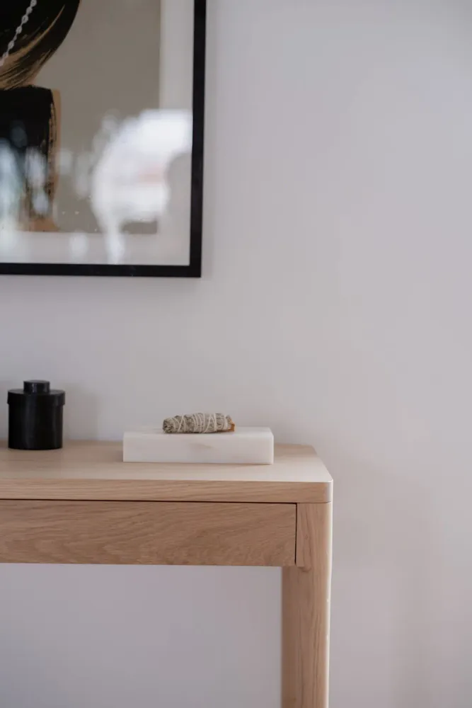 Mobilier et rangements pour bureau - FRONT — Buffet minimaliste en bois de frêne 80x40 - MOR