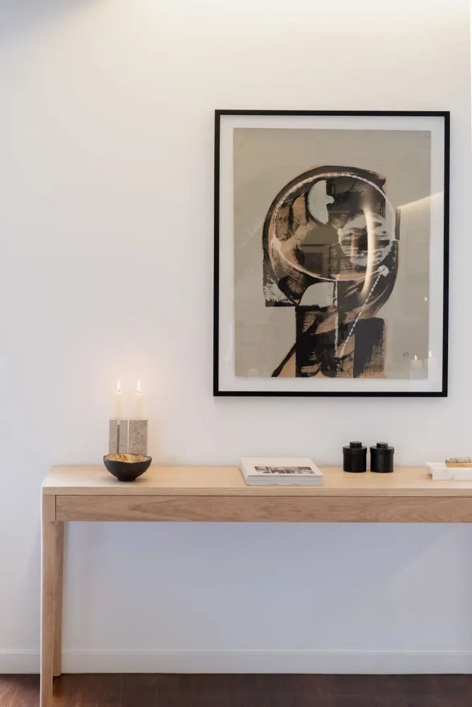 Mobilier et rangements pour bureau - FRONT — Buffet minimaliste en bois de frêne 160x40 - MOR