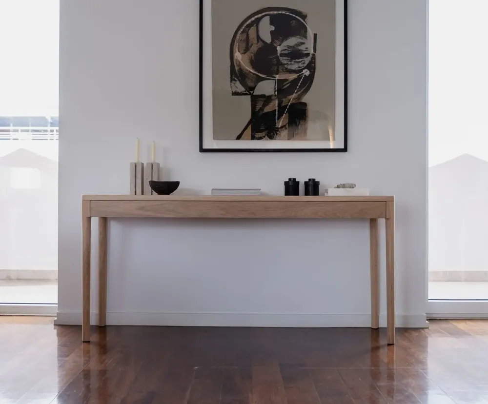 Mobilier et rangements pour bureau - FRONT — Buffet minimaliste en bois de frêne 160x40 - MOR