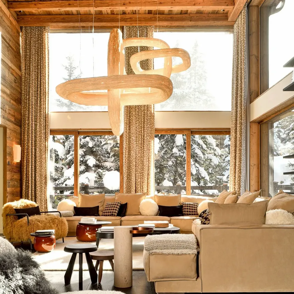 Plafonniers - Triple Orbit – Suspension sculpturale en rotin - ANGO