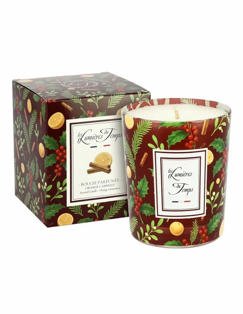 Bougies - Bougie Lumières d'Hiver 180 g Orange Cannelle - LES LUMIERES DU TEMPS