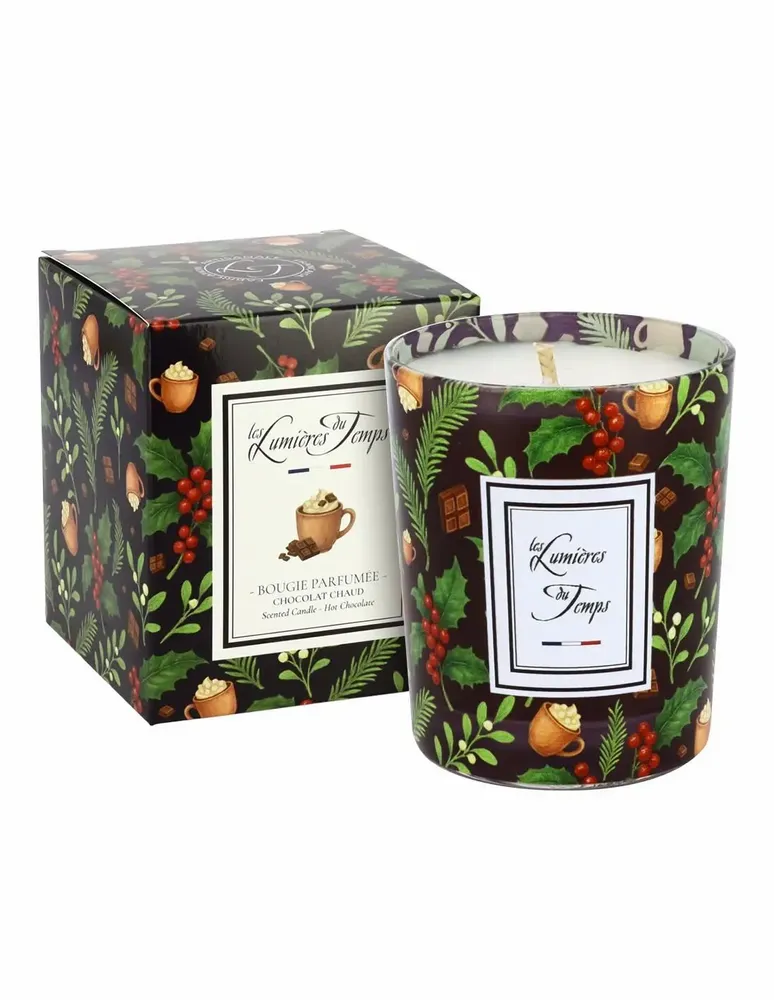 Bougies - Bougie Lumières d'Hiver 180 g Chocolat Chaud - LES LUMIERES DU TEMPS