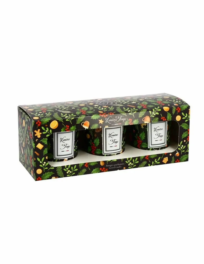 Candles - Winter Lights Candle Set 3x90g Rosé Champagne - Fir - Fireside Tea - LES LUMIERES DU TEMPS