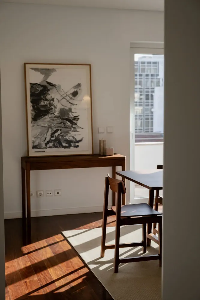 Mobilier et rangements pour bureau - FRONT — Buffet minimaliste en bois de noyer 120x40 - MOR