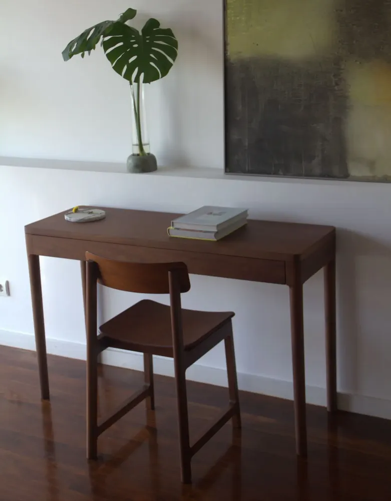 Mobilier et rangements pour bureau - FRONT — Buffet minimaliste en bois de noyer 160x40 - MOR