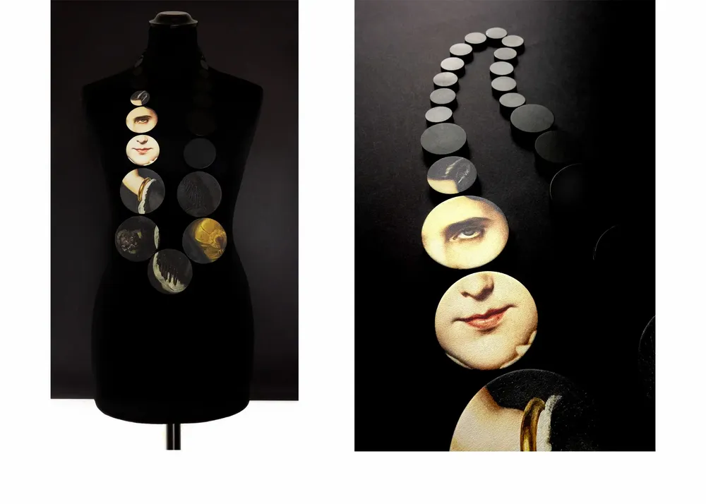 Customizable objects - LEATHER JEWELRY - PERL' PRINT necklace - SOPHIE • TERRIERE BIJOUX DE CUIR