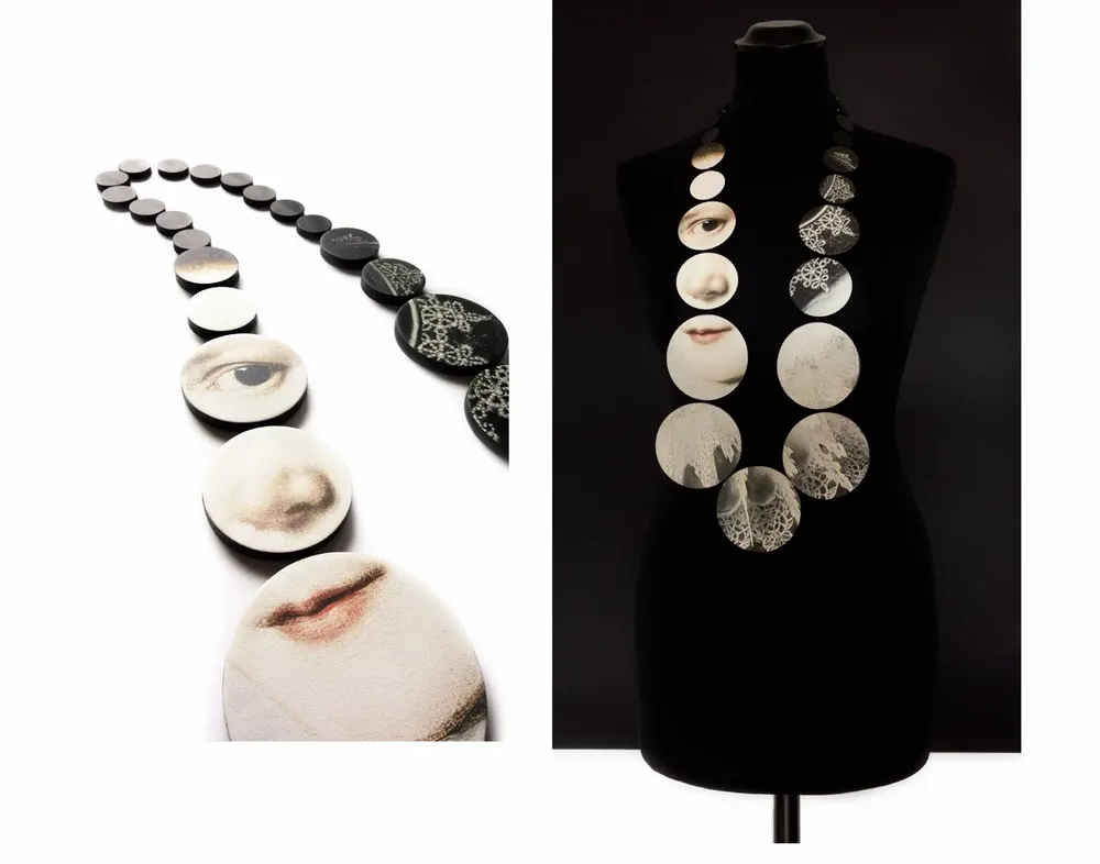 Customizable objects - LEATHER JEWELRY - PERL' PRINT necklace - SOPHIE • TERRIERE BIJOUX DE CUIR