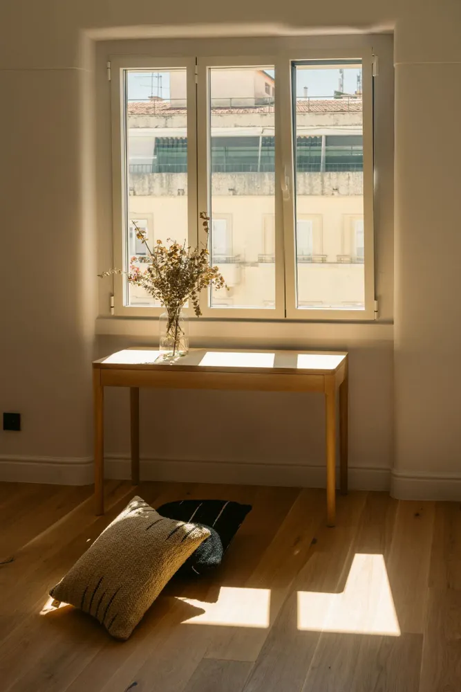 Office furniture and storage - FRONT – Minimalist Sideboard in Oak  Wood 120x40 - MOR