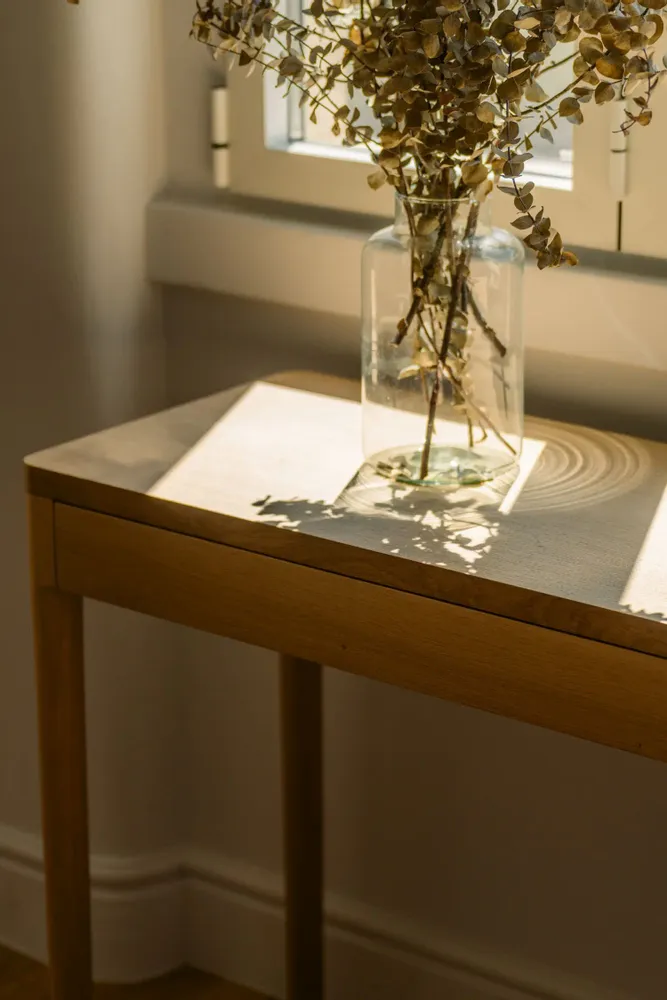 Office furniture and storage - FRONT – Minimalist Sideboard in Oak  Wood 120x40 - MOR