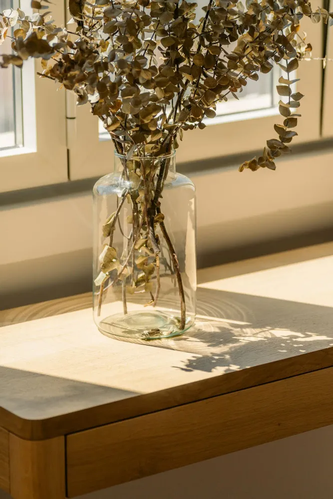 Mobilier et rangements pour bureau - FRONT — Buffet minimaliste en bois de chêne 160x40 - MOR