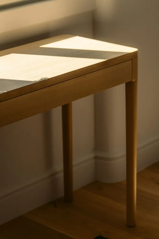 Mobilier et rangements pour bureau - FRONT — Buffet minimaliste en bois de chêne 160x40 - MOR