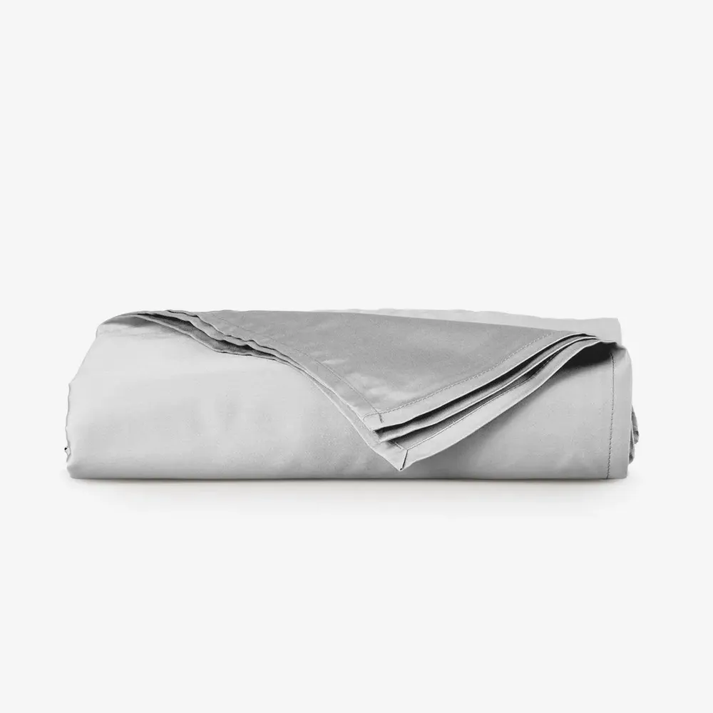 Linge de lit - Drap plat en satin, 150x260 cm, argenté - DILIOS