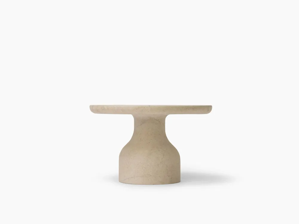 Tables basses - PESO — Table d'appoint ronde minimaliste en pierre calcaire, petite - MOR