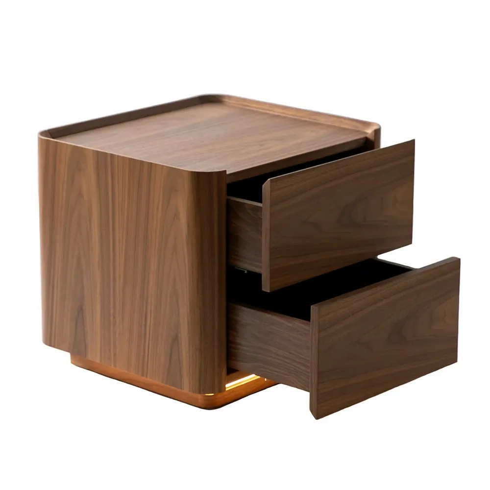 Night tables - Walnut bedside table with lighting - ANGEL CERDÁ
