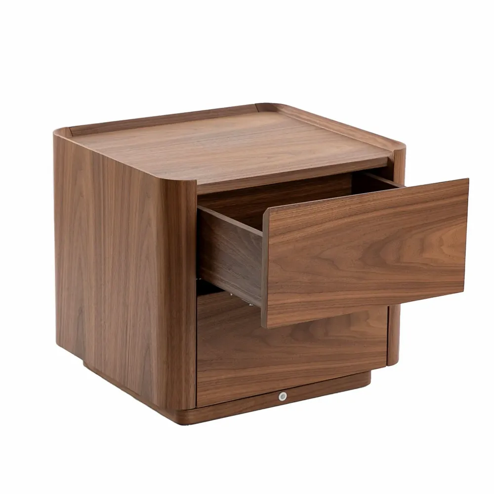 Night tables - Walnut bedside table with lighting - ANGEL CERDÁ