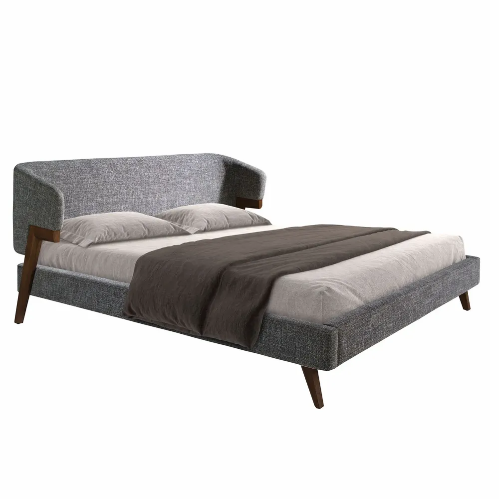 Beds - Grey fabric bed - ANGEL CERDÁ