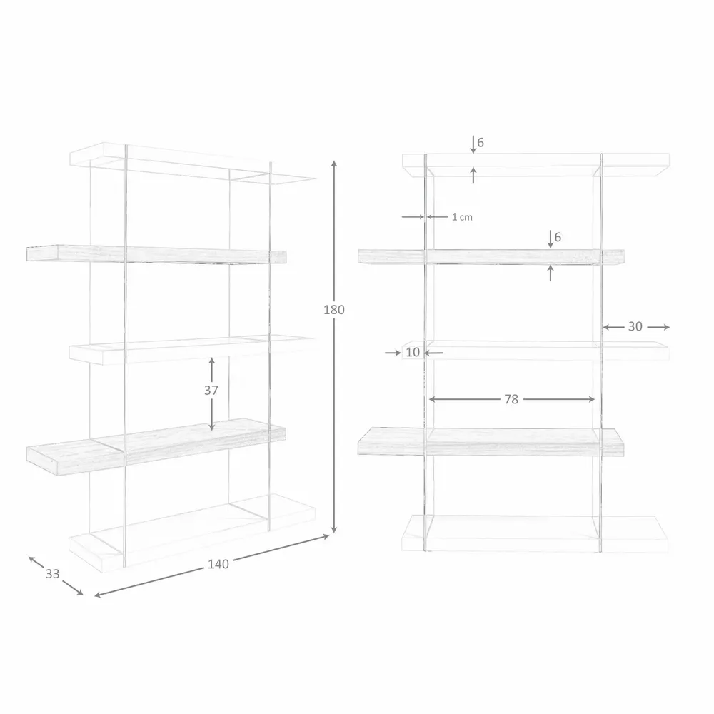 Mobilier et rangements pour bureau - Étagère en bois de noyer et verre - ANGEL CERDÁ