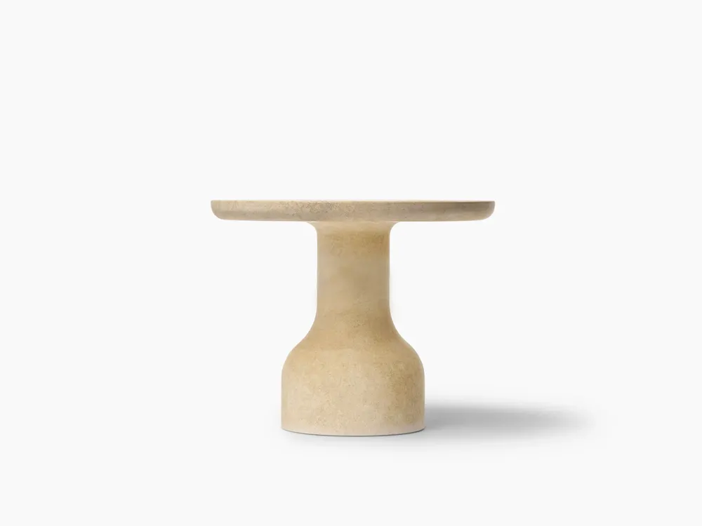 Coffee tables - PESO– Minimalist Round Side Table in Limestone, Medium - MOR