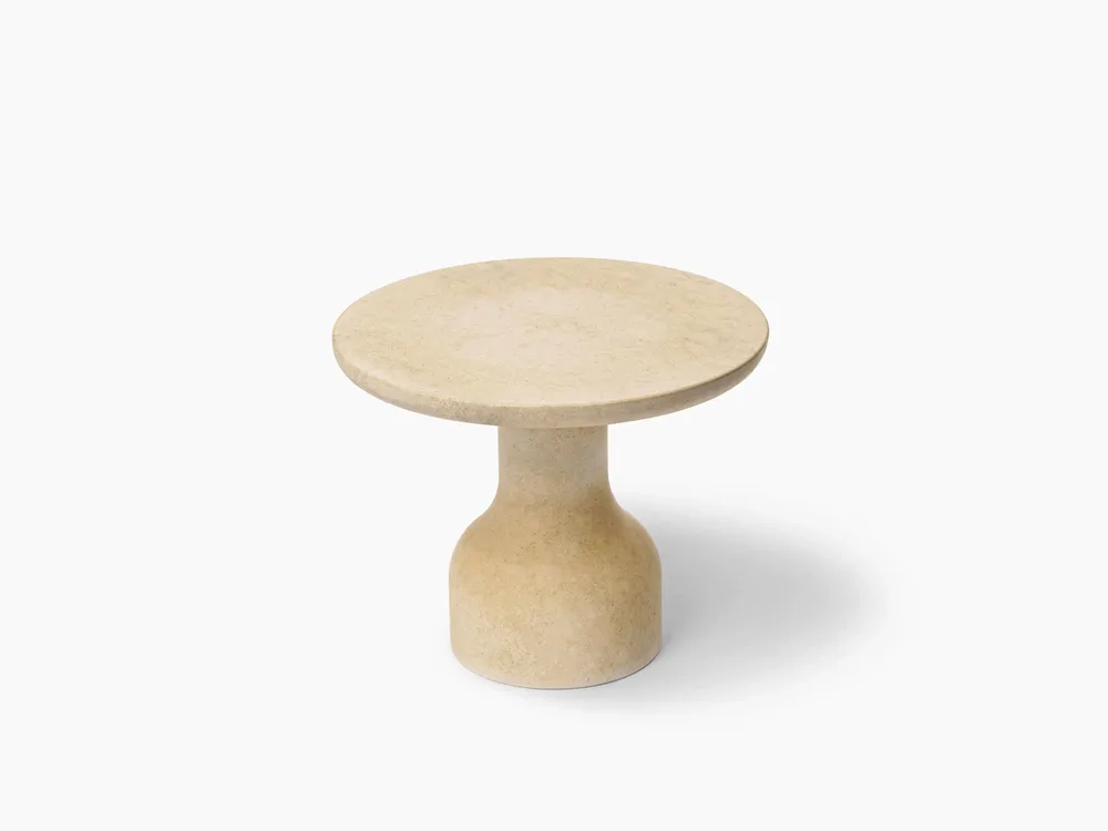 Coffee tables - PESO– Minimalist Round Side Table in Limestone, Medium - MOR