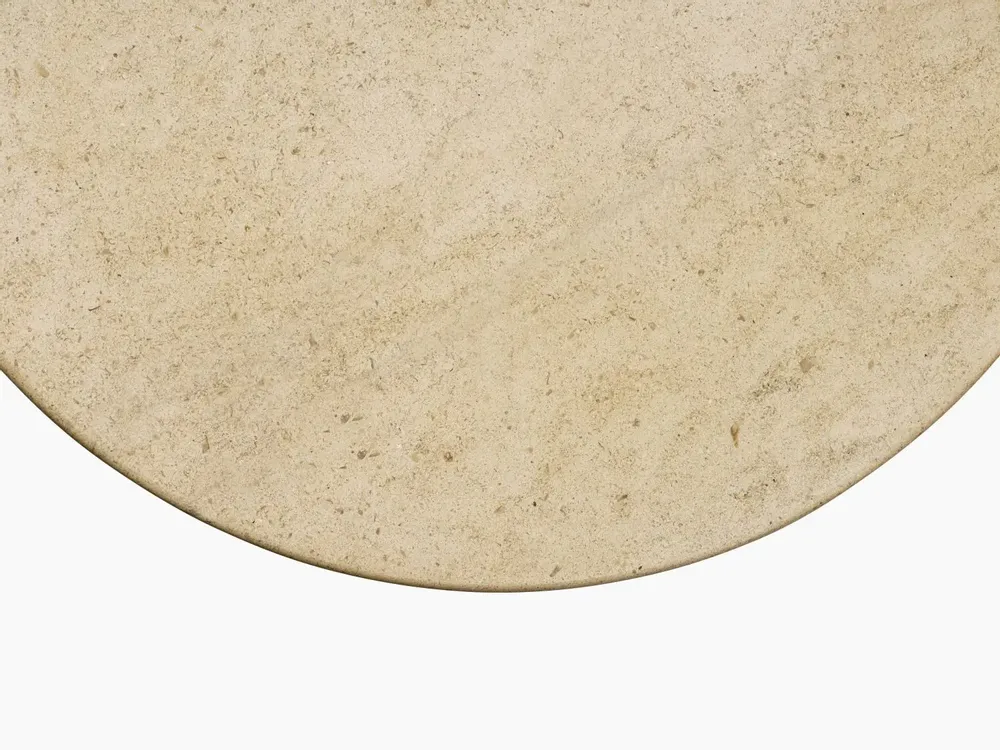 Coffee tables - PESO– Minimalist Round Side Table in Limestone, Medium - MOR