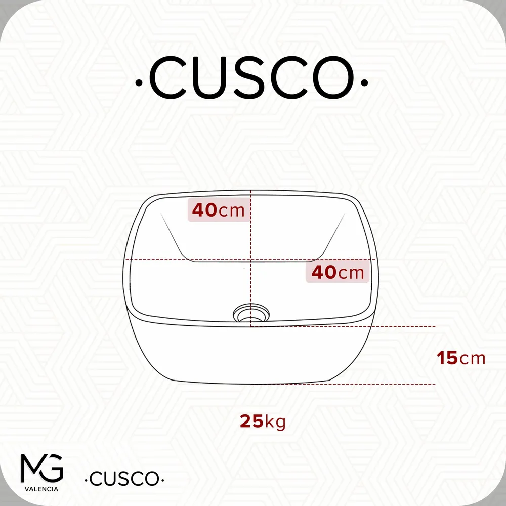 Sinks - Vasque en marbre naturel | CUSCO GREY | 40x40x15 cm - MG VALENCIA