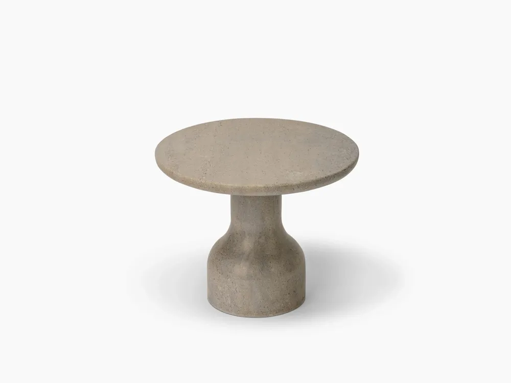 Tables basses - PESO — Table d'appoint ronde en pierre calcaire, taille moyenne - MOR